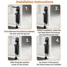 1pc Black Heavy Duty Invisible Door Stopper - Foot Pedal Spring Mechanism | Zinc Alloy Construction | Easy To Position And Install | Suitable For Living Room, Bedroom, Office, Apartment And Hotel | Wall Protection | Stylish Design | Durable - Large Black - View 11