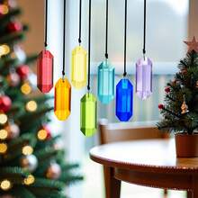 7 Colors Crystal Suncatcher Prism, Indoor Window Hanging Decor Rainbow Glass Prism Sun Catcher Decoration, For Home Garden Decor - Seven-color 76mm Long Strip - View 6