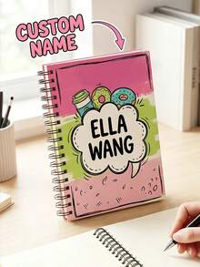 Buku Catatan dengan Nama yang Disesuaikan, Dirancang Khusus untuk Pelajar dan Pecinta Makanan Penutup. Cocok untuk Belajar dan Menulis Tugas Sehari-hari, dan Merupakan Pilihan Ideal untuk Mengekspresikan Perasaan Anda Selama Musim Awal Sekolah, Ulang Tahun, dan Wisuda. - MultiWarna - View 1