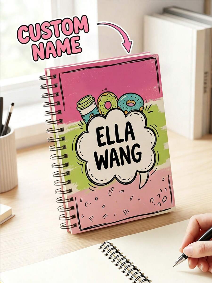 Buku Catatan dengan Nama yang Disesuaikan, Dirancang Khusus untuk Pelajar dan Pecinta Makanan Penutup. Cocok untuk Belajar dan Menulis Tugas Sehari-hari, dan Merupakan Pilihan Ideal untuk Mengekspresikan Perasaan Anda Selama Musim Awal Sekolah, Ulang Tahun, dan Wisuda. - MultiWarna - View 1