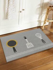 1 pieza Alfombra de pasillo de cocina, alfombra de entrada minimalista con patrón geométrico, tela de lino sintético, estilo de madera natural, alfombra decorativa creativa para cocina & comedor, lavable & fácil de cuidar, adecuada para cocina, entrada, bar, lavandería, pasillo y talla grande - Gris - Ver 12