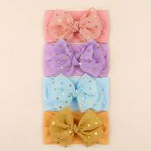 4pcs 0-4 Years Old Baby Girl Headbands, Bow Headbands Toddler Girls Spring Clothing, Baby Summer Clothing, Candy Color Ice Cream Color Headbands, Children Headbands, Children Accessories Celebration Day Anniversary Party Decoration, Children Gifts, Can Be Worn At Home Or Outdoors, Birthday Decoration, Photography Props - Multicolor - View 10