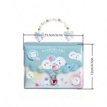 Koleksi Stiker Gaya Jepang Kawaii dengan Sampul Berkilau, Rantai Tangan Manik-Manik, Kunci Hati, Kartun Beruang dan Kucing, Buku Organizer Stiker untuk Scrapbook - Warna - View 2