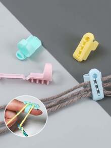 Guía de Hilo de Colores, Herramienta de Tejido de Suéter DIY, Separador de Dedos para Hilo, Soportes de Dedos para Crochet y Tejido con Apertura Ajustable, Para Crochet, Bordado, Patchwork, Manualidades DIY, Regalo para Entusiastas de las Manualidades - Multicolor - Ver 2
