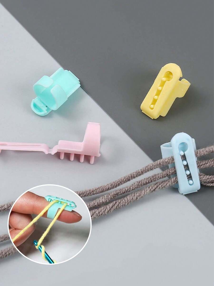 Guía de Hilo de Colores, Herramienta de Tejido de Suéter DIY, Separador de Dedos para Hilo, Soportes de Dedos para Crochet y Tejido con Apertura Ajustable, Para Crochet, Bordado, Patchwork, Manualidades DIY, Regalo para Entusiastas de las Manualidades