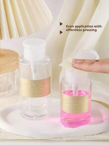 150/200/300ml Premium Japanese Gentle Nail Polish Remover Set, Complete Nail Salon Starter Kit, Large Capacity Bulk Bottle With Pump Bottle, Suitable For Home And Commercial Use, Portable Dispenser Bottle, Nail Polish Remover Cotton, Cuticle Pusher Included, Non-Damaging Fast Dissolving Gel Polish, Universal For Beginner Lash And Nail Artists - View 3