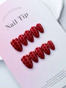 Selected 10 Pieces Of 100% Pure Handmade Gradient Blending Nail Kit, Short Almond Shaped Nail Art, Reusable Handmade Acrylic Fake Nails, Suitable For Women And Girls To Wear At Holiday Parties, Including 1 Mini Nail File And 1 Self-Adhesive Label Handmade Press On Nails - Multicolor - View 2