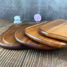 1pc Wooden Cutting Board, Rope Design Chopping Board, Natural Acacia Wood Kitchen Tray, Multi-Functional Board For Fruit, Vegetables, Bread, Cheese, Pizza And Food, Suitable For Outdoor Activities, Wedding Decor And Holiday Gifts - Maroon - View 6
