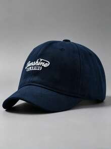 1 pieza Gorra de béisbol de visera corta con letras bordadas, diseño ajustable, adecuada para actividades al aire libre, viajes y correr - multicolor - Ver 13