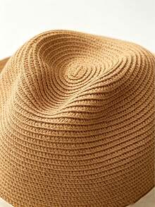 1 buah Topi Fedora Jerami Lipat, Topi Matahari Bertepi Lebar Pelindung UV, Cocok untuk Pantai, Perjalanan, dan Pemakaian Sehari-hari - beraneka warna - View 8