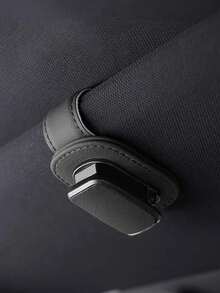 High-Quality PU Leather & Metal Car Sun Visor Glasses Holder - Universal Clip-On Design Fits 99% Of Vehicles, Strong Elastic Clip, Scratch-Resistant, Easy Installation, Holds Eyeglasses, Fashion Glasses & Documents, Compact & Stylish - A - View 9