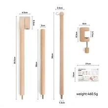 Minimalist Natural Wood Style Baby Hanging Ornament Stand, Adjustable Clamp Base, Fits Different Thickness Installation Surfaces, Stable And Durable, Lightweight And Portable, Suitable For Crib/Playpen/Children's Room Multiple Scenes - Wood Color - View 3