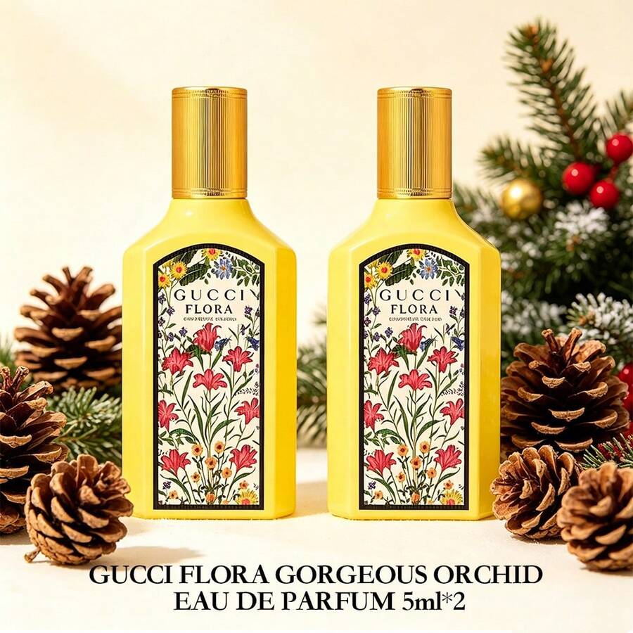 Gucci グッチ FLORA フローラ ゴージャスオーキッド オードパルファム 5ml×2 本セット ミニ香水 レディース バニラ & ランの香り 上品フローラル 携帯試供フレグランス - 5ml - チェックする 1