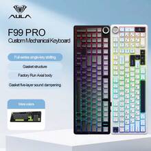 AULA F99Pro 机械键盘,三种连接模式(无线、蓝牙),密封结构,支持热插拔键帽,适用于游戏和办公,RGB 背光,配备 8000mAh 大容量电池 - 查看 3