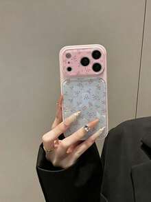 Funda con estampado floral pequeño en azul claro compatible con Apple 17 Air/16 Pro Max, 15 Plus, pantalla de vista amplia, 14 13. - Rosa - Ver 2