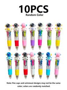25pcs/10pcs/1 pièce Stylos à bille de fête astronaute, stylos à bille multicolores 4-en-1 pièce 0,5mm thème spatial, convenant aux employés de bureau, aux passionnés d'espace, aux cadeaux de rentrée scolaire, aux garnitures de sacs cadeaux, aux faveurs de fête astronaute, aux cadeaux d'anniversaire - Voir 10