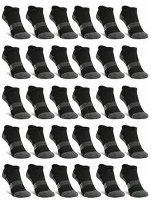 3/6/12/18/24/30 paires de chaussettes pour hommes noir blanc gris, chaussettes de sport fines tricotées à la cheville, pour l'extérieur et le fitness, respirantes, séchage rapide, résistantes à l'usure, courtes, chaussettes de bateau pour hommes - Multicolore - Voir 41