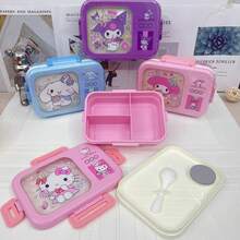 1個 Sanrio Hello Kitty & Friends 粉色便當盒套組 - 防漏、長方形、耐用塑料分格午餐盒，手洗，適用於工作、學校和旅行。便當收納盒 | 卡通主題便當盒 | 易於清潔的材質 - 彩色 - 查看 10
