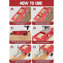 2 In 1 Hinge Drilling Fixture Combination Durable Door Frame Stable Locator Woodworking Installation Screws DIY Auxiliary Tools - Red - View 9