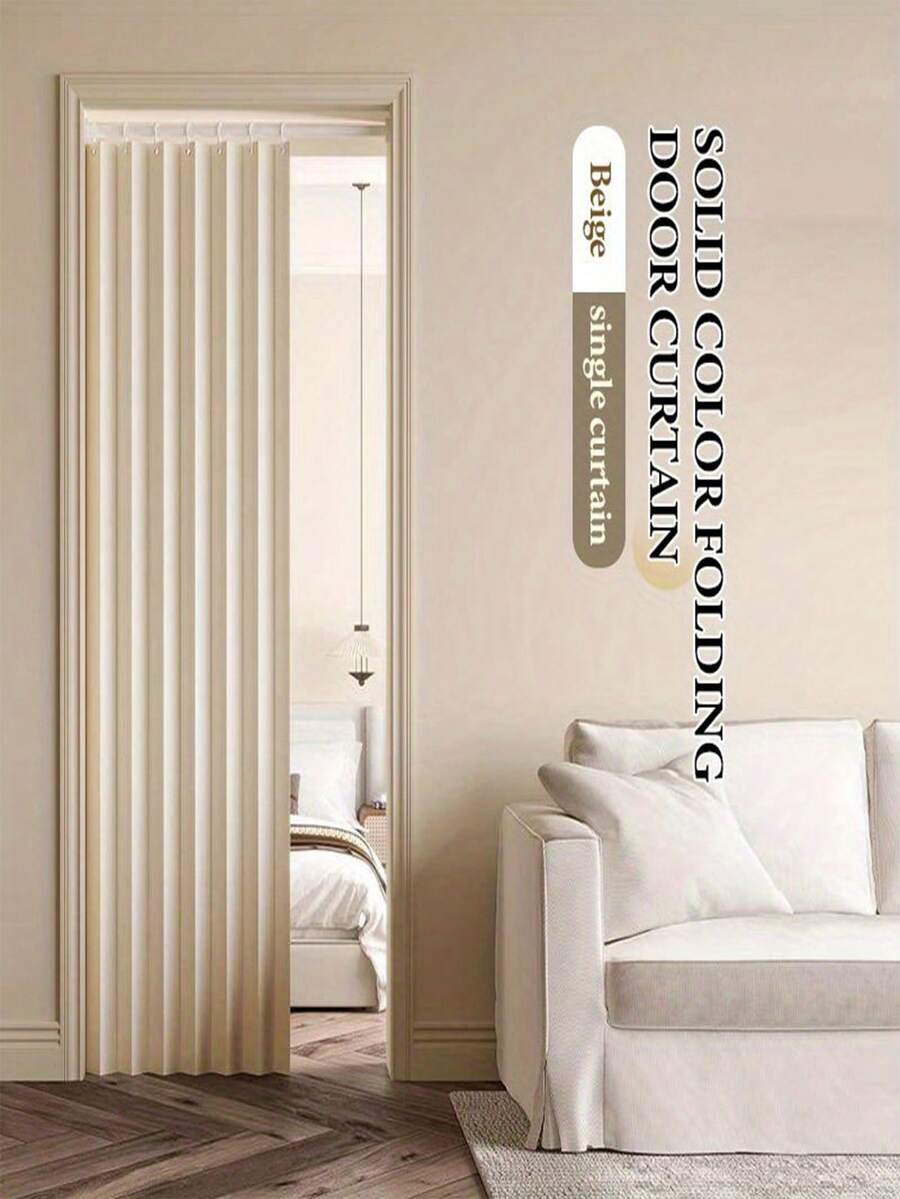 1pc Magnetic Foldable Door Curtain, Thickened Fabric Room Divider, Waterproof Hooks And Ties, Machine Washable, Suitable For Room Partition, Minimalist Style, Easy To Clean And Install Divider/Blackout Curtain (Single Curtain, Rod Not Included)