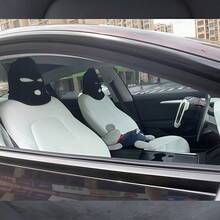 Creative Black & White Headrest Protective Cover, Decorative & Protective, Novel Appearance Instantly Brightens Interior, Skin-Friendly Soft Material Fits Headrest Without Shifting, Tool-Free Non-Damaging Installation, Universal For Most Household Vehicles, High Value-For-Money Interior Modification Accessory - Kidnapper's Chair Cover - View 12