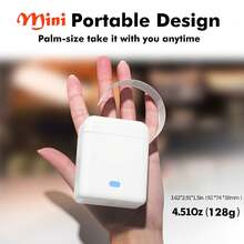 ORICO Mesin Pembuat Label Portabel dengan Pita, Printer Label Stiker Mini, Koneksi Nirkabel ke Smartphone, Cocok untuk Perlengkapan Sekolah, Rumah, Perlengkapan Kantor, Praktis untuk Menyimpan Berbagai Barang yang Ditandai (Dapat Diisi Ulang) Pencetakan Tanpa Tinta - Putih - View 3