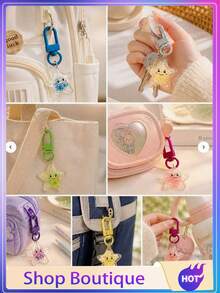 This Cute Cartoon Glow-In-The-Dark Starfish Keychain Is A Sweet Gift For Friends Or Loved Ones. Featuring A Glow-In-The-Dark Animal Pendant, It's An Ideal Birthday Gift, Holiday Decoration, And Also Perfect For Decorating Bags And Keys. - View 2