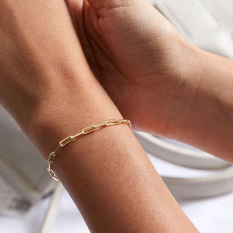 Braccialetto da donna in catena dorata, braccialetto con spilla dorata, braccialetto a fermaglio, braccialetto circolare in acciaio inossidabile, braccialetto casual estivo da spiaggia, gioiello in acciaio inossidabile alla moda, regalo per lei - Dorato - Visualizzare 1