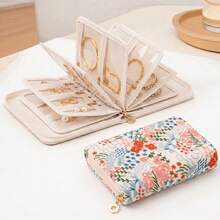 Embroidered Jewelry Storage Bag - Portable Large Capacity Fabric Bag, Anti-Oxidation Protection. Suitable For Storing Gold And Silver Jewelry, This Storage Bag Features Multi-Layer Design And Intelligent Compartments - Multicolor - View 3