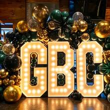 1pc 3FT/91.5cm Marquee Lightup Numbers, Large Light Up Numbers For 1st 5th 20th 35th 40th 50th 60th Birthday Party Decorations, Giant Light Up Number With Cool White Lights For Anniversary Decor, 4 Feet Mosaic Numbers With LED Lights DIY Kit(0-9) - 暖色 - 查看 1