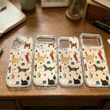 Adorable Cartoon Various Dog Breeds Phone Case With Pet Bowls, Paw Prints & Toys IPhone17/17PROMAX/17PRO/17PULS/AIR/16/15/14/13/12/11/XS Non-Slip Grip Wireless Charging Compatible Slim & Lightweight Design Summer Beach Anime Cute Y2k Pink Accsesories Fundas Cover Funny Fathers/Mothers Day Gift Easy - 無色 - 查看 2