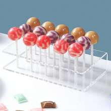 1/2 piezas Soporte para exhibición de dulces, hecho de material acrílico duradero y fácil de limpiar. Soporte transparente para exhibición de dulces disponible en tamaños de 15 y 20 agujeros. Adecuado para bodas, fiestas de cumpleaños, fiestas de baby shower, aniversarios y otras ocasiones. - View 4