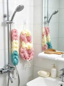 Long Back Scrubbing Towel, Stretchable Back Exfoliating Body Brush With Pull Rope, Bath Sponge/Bath Ball/Foaming Net, Ideal Choice For Bathing, Helps You Have Silky Smooth Skin, Daily Essential - Multicolor - View 4