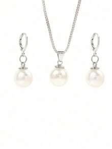 Conjunto de perlas minimalista francés, diseño de una sola cuenta para vacaciones de verano, accesorio elegante versátil para vestido de noche ligero / uso diario - Unitalla - Ver 7