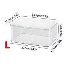 1pc Transparent Storage Box With Lid, Large Capacity Desktop Organizer, Suitable For Medicine, Cosmetics, Jewelry Storage, Multi-Functional Flip Lid Storage Box, Suitable For Hospital, School, Dorm, Office, Home, Home Organization Essential - Clear - View 9
