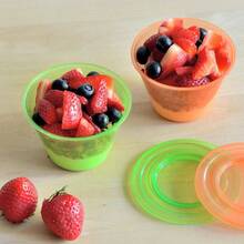 - Juego de tazas reutilizables para parfait con tapas e insertos, tazas de plstico para postre y yogur, a prueba de derrames y fugas pequeo 4 onzas - Arcoiris (Arcoíris) - Ver 4