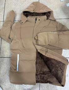 Men's Parka Style Jacket, Cold Weather Coat - Marrón - Ver 1