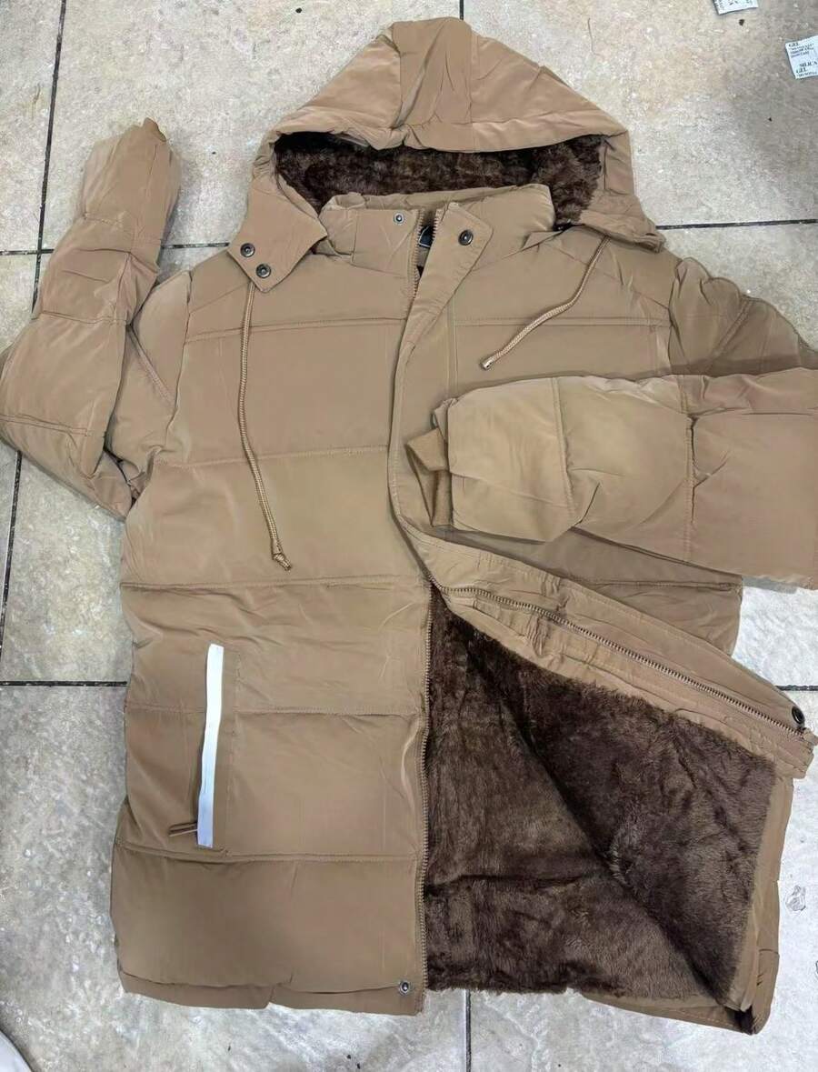 Men's Parka Style Jacket, Cold Weather Coat - Marrón - Ver 1