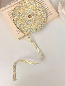 Lemon Jam Print Gift Wrapping Ribbon, Small Lemon Leaf Print Design, Suitable For Lemon Theme Party, Wedding Gift Box Packaging, Birthday Party Decoration, Birthday Gift Box Packaging, Bouquet Decoration, DIY Ribbon Craft Accessories - One Size Fits All - View 8