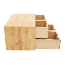 WUPYI Schreibtisch-Organizer mit 4 Schubladen, Schreibtisch-Organizer mit Curved Groove Griffe für Wohnzimmern, Schlafzimmern, Studienräumen, Büros - Holz - Übersicht 11
