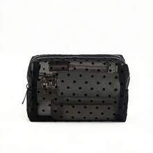 1pc Orange Tone Sun Moon Star Mesh Makeup Bag - Multicolor - View 7