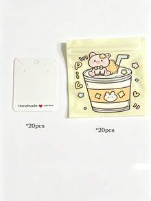 10/20/40pcs Earring Necklace Storage Cards Jewelry Earring Display Rack - White - View 6