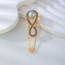 1pc-Fashion Elegant Infinity Brooch Zinc Alloy Rhinestone Inlaid Brooch Suitable For Women Daily Banquet Party Wear Dress Suit Accessory - XD825160 - View 10