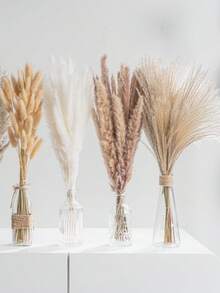 43.18cm Brown Artificial Reed Grass Bundle, Large Capacity Rabbit Tail Grass, Bohemian Style Natural Fluffy Reed, Wedding Home Tabletop Party Decoration (Classic Style) - Brown - View 4
