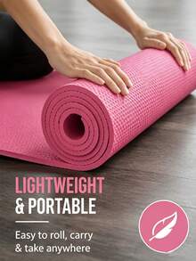 8mm Thick EVA Yoga Mat, Non-Slip Double Sided Exercise Mat, Comfortable Fitness Mat For Home Yoga, Pilates, Workout - 粉色 - 查看 7