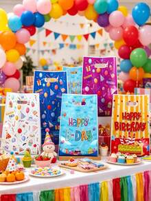 50个生日礼品袋，派对房间装饰厨房用品包装袋，生日派对装饰礼品，生日和情人节礼物 - 生日 - 查看 7