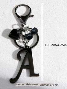 高級優雅黑色字母鑰匙圈 A-Z 字母 3D 吊飾 時尚合金鑰匙圈環 包包背包掛飾 車鑰匙圈 女士日常使用完美配件 情侶佳禮 經典極簡鑰匙圈 裝飾品 包包配件 適合送給朋友、家人、情侶、女友的重要禮物 節日紀念品 - 彩色 - 查看 11