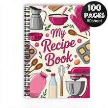 1 pieza Cuaderno espiral divertido de recetas, Colecciona tus recetas favoritas, Manual de recetas colorido, Libro de notas de cocina, Planificador de recetas saludables (Unisex), Libro de planificación de recetas familiares, Registros de cocina, Registros de horneado - D - Ver 4