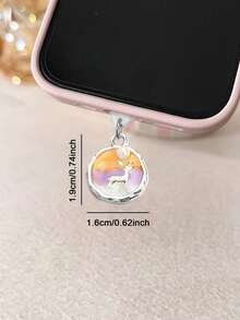 Deer Pearl Style Phone Dust Plug, Oil Painting Ins Decor Charging Port Accessory, Anti-Lost Pendant Compatible With All Phone Models - Multicolor - View 11