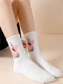 SpongeBob SquarePants 1 Pair Women's Fun Personalized Cartoon Cute Multicolor Jacquard Mid-Calf Socks,Athletic, All-Season, Suitable For Daily Wear - Multicolor - View 5